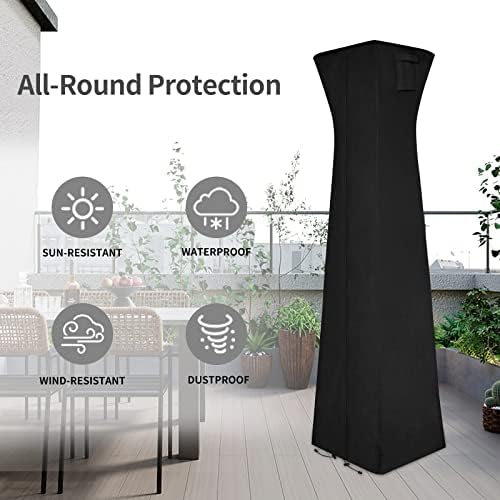 Easy-Going Pyramid Torch Patio Heater Cover, 90"H x 23"L x 23"W, Black - Image 7
