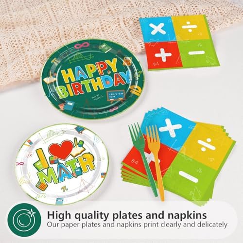 96 Pcs Math Birthday Party Decorations, Serves 24 - Image 3