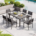 7-Piece Patio Table and Chairs Set for 6, All Weather Patio Dining Sets by Aoxun