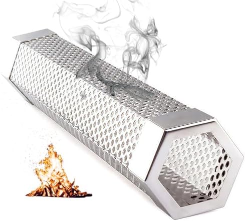 12" Smoke Tube for Pellet Smoker, Basic Version No Accessories Included, 5 Hours Billowing Smoke Hot & Cold Smoking, Stainless Steel Wood Chip Smoking Tube for Gas & Charcoal BBQ Grills by LOVEERCT