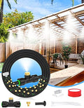 Misters for Outside Patio 89FT(27.3M)+34 Brass Mist Nozzles+a Brass Adapter(3/4") Detachable Outdoor misting Cooling System for Garden, Waterpark, Greenhouse, Backyard by Lekit