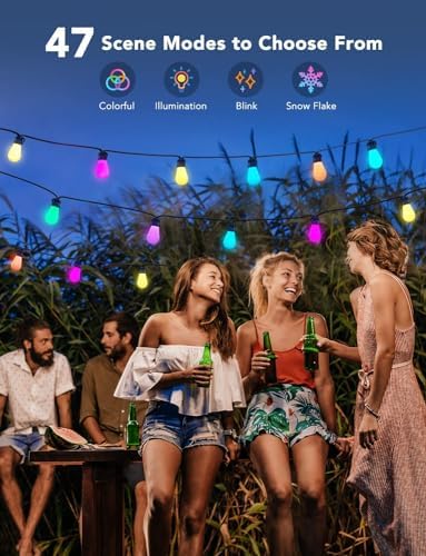 Govee Smart Outdoor String Lights H7029, 24ft RGBIC, IP65, 47 Scene Modes - Image 4