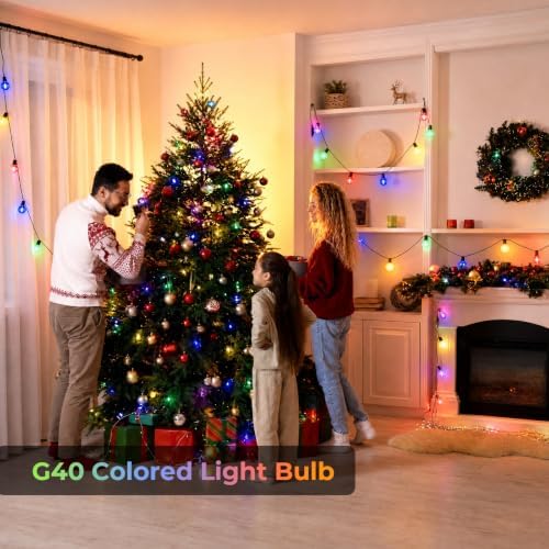 GvvooHome G40 Colored LED Outdoor String Bulbs for Christmas, 36 Pack - Image 6