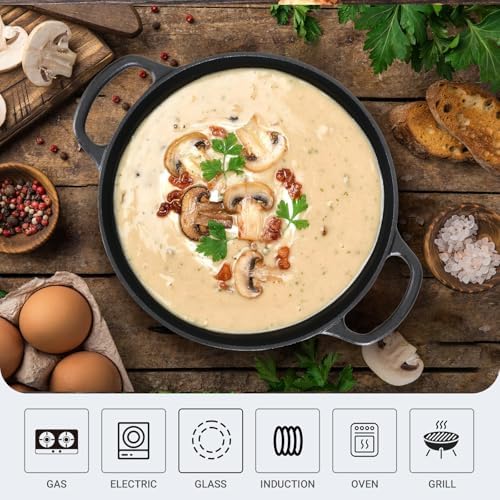 Northriver Casting 6 QT Basics Cast Iron Dutch Oven Pot with Lid and Dual Handles, Oven Safe up to 500°F Large Cooking Pan,Bread Oven - Image 4