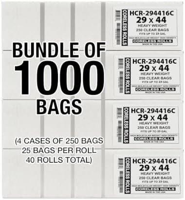 Aluf Plastics 26 Gallon16 Micron (eq) Clear Trash Bags 29" x 44" 1000 Count - Image 2