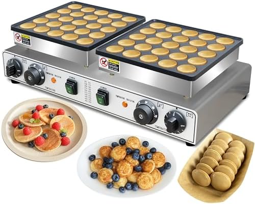 Commercial 1900W 50PCS Mini Dutch Pancake Maker Dual-Zone Heating by Unknown