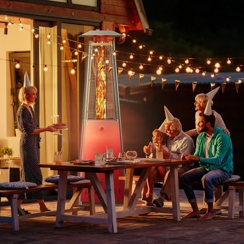 OLIXIS 42000 BTU Pyramid Patio Heater, LED Outdoor Heater - Image 2