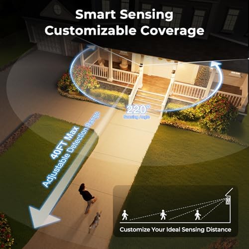 Oil-Rubbed Bronze Outdoor Motion Sensor Light with GFCI Outlet, 2-Pack Porch Lights Outdoor with Gold Trim, Dusk to Dawn lighting Wall Mount with Bubble Glass, Outside Sconces for Garage, Patio - Image 5