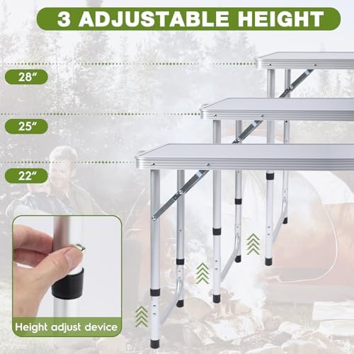 Outdoor Folding Camping Table with Storage Organizer(Grey) - Image 4