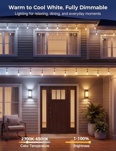 XMCOSY+ Smart Outdoor String Lights 72.5FT, LED Patio Lights App Control - Image 3