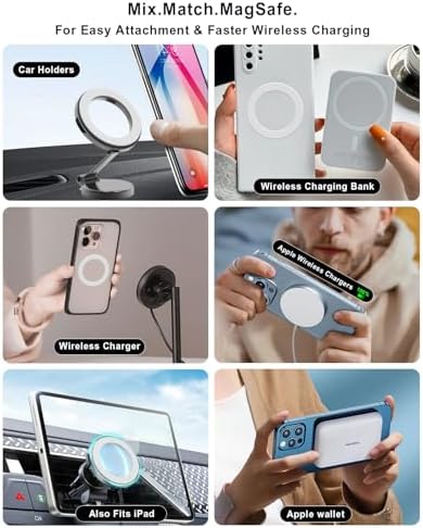 Magnetic Adapter Rings,Compatible with Kindle Pop Socket Magnetic,for Magsafe Accessories & Wireless Charging for iPhone 17/Air/16/15/14/13/12 Mini Plus Pro Max/Pixel 8/ S24 Ultra/ S23 - Image 4