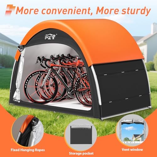 Upgraded Bike Tent with Rain Cover, Outdoor Storage Shed for 4-5 Bikes - Image 6