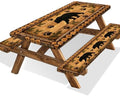 Forest Theme Picnic Table Cover with Bench Covers 6FT, Camping Essentials, Wood Grain Bear Waterproof Windproof Oilproof, Fitted Tablecloth Cover with Elastic Edge for Outdoor Garden 3 PCS 30x60 Inch by Xguatan