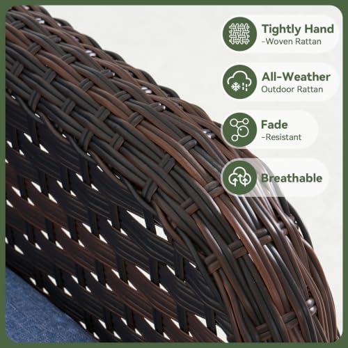 Aoxun 7-Piece Wicker Rattan Patio Furniture Set with 44" Fire Pit Table - Image 6
