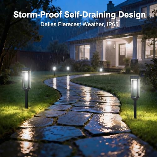 JEJOT Solar Pathway Lights Outdoor Waterproof, 2 Pack Solar Walkway Lights - Image 5