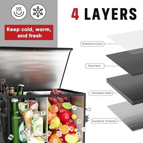 FANGSUN Grill Caddy with Lid, Foldable BBQ Caddy with Paper Towel Holder - Image 2