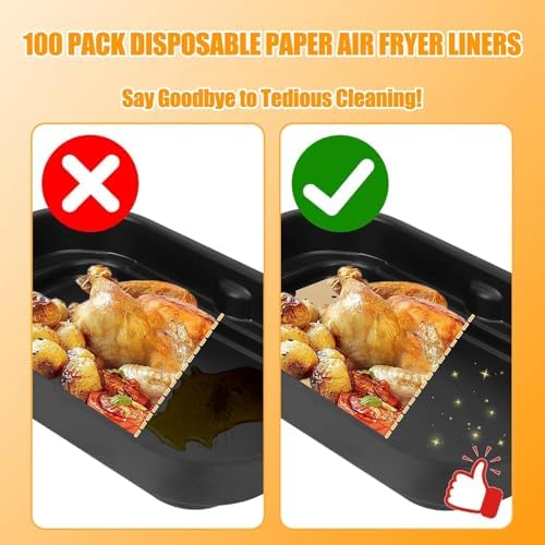 Grill Cooking Pot and Combo Crisper Basket for Ninja Foodi FG551/DG551/DG651 Smart XL 6-in-1 Indoor Accessories Non-Stick Basket & Griddle Pan Replacement & 100 Pack Air Fryer Liners - Image 6