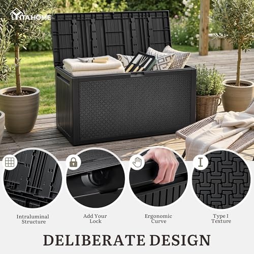 YITAHOME 95 Gallon Large Outdoor Deck Box - Image 4