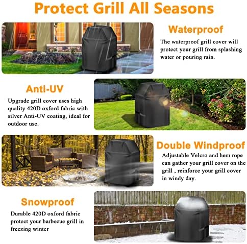Aoretic Grill Cover, 48 inch BBQ Gas Grill Cover for Outdoor Grill, Grill Cover Barbecue Waterproof, Anti-UV for Weber Char-Broil Monument Nexgrill Spun Charbroil - Image 5