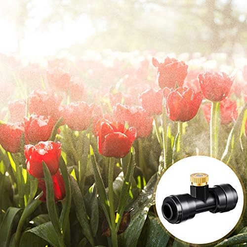 Ripeng 72 Pcs Brass Misting Nozzles Tees Plugs, 1/4 Inch Outdoor Mister - Image 6