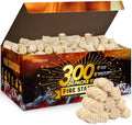 Shwuevei 300 pcs Fire Starter - Natural Fire Starters for Fireplace, Pellet Stove & Wood, Fire Pit, Smoker, BBQ, Chimney, Pizza Oven - Fire Starters for Grill, Charcoal Starter by Shwuevei