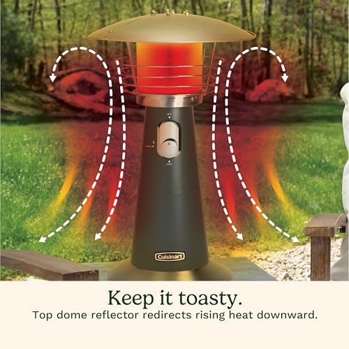 Cuisinart Patio Heater, Tabletop, Anti-Tilt Safety Switch, 11,000 BTU, Gray - Image 4