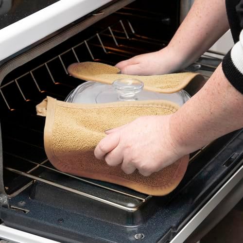 RITZ Terry Potholder & Hot Pad: Unparalleled Heat Resistant, Durable 100% Cotton – Ergonomically Designed for Optimal Grip – Easy-Care Machine Washable – 4-Pack, Straw - Image 4
