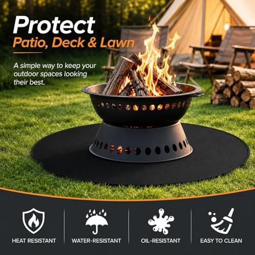 48inch Fire Pit Mat, Round Under Grill Blanket for Outdoor Grill, Fireproof Mat, Oil Proof Waterproof Under Floor BBQ Accessories Protector for Solo Stove Accessories - Image 5