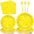 96PCS Banana Party Paper Plates and Napkins Banana Themed Party Decorations Yellow Fruit Napkins and Forks for yellow fruit Birthday Gatherings Decorations by Oitnlaughter