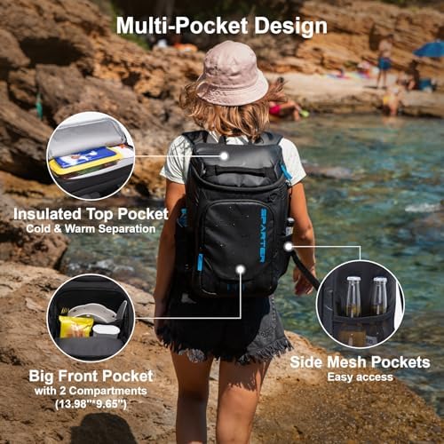 SPARTER Backpack Cooler Insulated 33/49 Can Leakproof Waterproof Bag Beach - Image 4