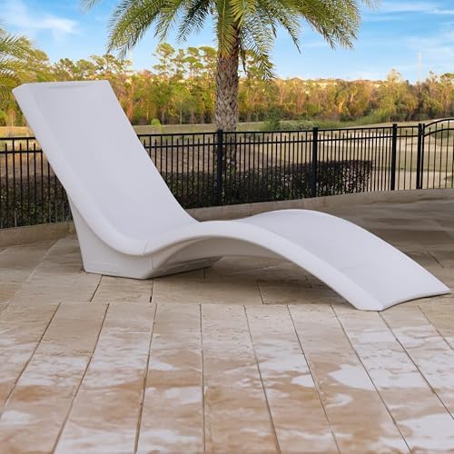 Step2 Vero Pool Lounger, Fade-Resistant, Waterproof Patio Furniture, Pool Lounge Chair for Sun Shelf, Use in Pools with Shelves Up to 12-Inches Deep or Outside Pool Deck, Weighted, White - Image 2