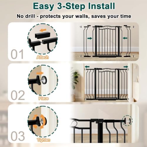 Fairy Baby 29.5"-53.1" Extra Wide Baby Gate for Doorways No Drill Dog Gate - Image 4