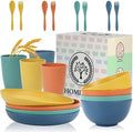 Homienly Wheat Straw Plates and Bowls Sets Unbreakable Dinnerware Set 20 PCS Dish Set for Camping, Party, Picnic Microwave and Dishwasher Safe Kitchen Dinner Set Apartment Essentials (Multicolor) by HOMIENLY