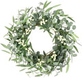 Pinkpum 20'' Eucalyptus Wreath for Front Door Green Decor for Home Farmhouse Wall Spring Summer Fall Outdoor Indoor Porch Window All Seasons by Pinkpum