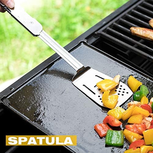ROXON 6-in-1 Folding Grill Utensils Set, 14" BBQ Tools for Camping S601 - Image 3