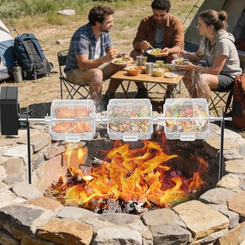 onlyfire Stainless Steel Rotisserie Basket Kit, Set of 3 - Image 5