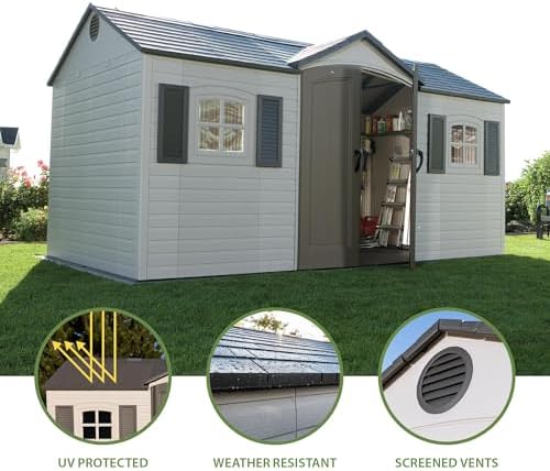 Lifetime 6446 Outdoor Storage Shed, 8 x 15 Foot, Desert Sand - Image 2