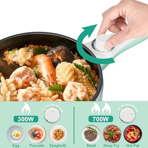 Dezin Hot Pot Electric, 1.5L Non-Stick Portable Electric Pot, Dual Power - Image 2