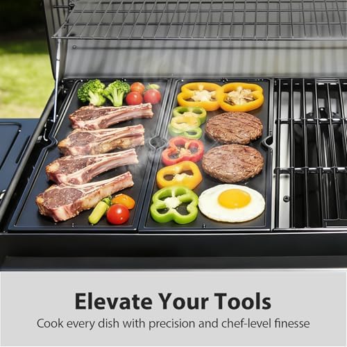 Utheer Porcelain Coated Cast Iron Grill Grates & Griddle for Char-Griller - Image 6