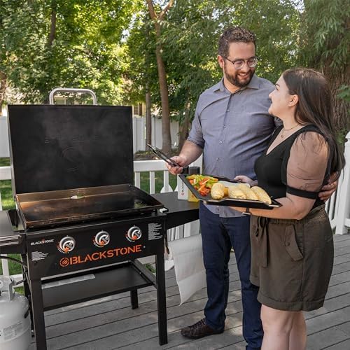 28 Inch Blackstone Griddle 2080 Original 3-Burner XL Griddle with Hood and Side Shelves Outdoor Flat Top Grill - Image 3