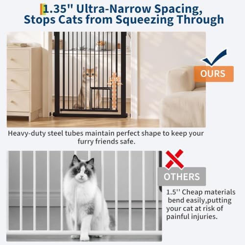 Garvee 71'' Extra Tall Cat Gate for Doorway, 30.3"-40.9" Width Adjustable - Image 3