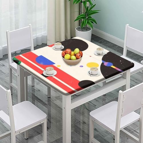 Card Table Cloth, Modern Minimalism Pattern Printed on Stain Resistant Outdoor Square Table Cover, Great for Outdoor Picnics Patio Lunch, Fit for 36" x 36" Square Tables - Image 2