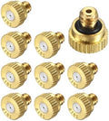 M METERXITY 10-Pack Brass Misting Nozzles, 0.02inch/0.5mm Orifice Heavy Duty 10/24 UNC Screw Thread Misting Nozzle Plug for Outdoor Spray Cooling System/Patio Mist System/Dust Control by MMETERXITY