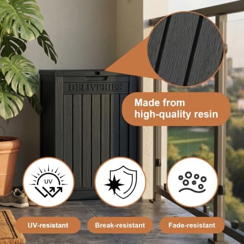 PatioZen Package Delivery Box, Waterproof Outdoor Container, Classic Black - Image 3