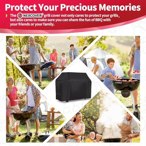 NEXCOVER Grill Cover - Heavy Duty BBQ Cover, 50 inch Waterproof Barbecue Cover, Weather Resistant, Fade Resistant, Rip-Proof, Anti-UV, Gas Grill Cover for Weber, Char Broil, Nexgrill Grills, Black - Image 7