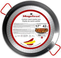 Magefesa 17" Carbon Steel Paella Pan – 42 cm - 10 Servings, Durable & Lightweight with Dimpled Surface, Ideal for Outdoor Cooking & Traditional Valencian Paella by Magefesa
