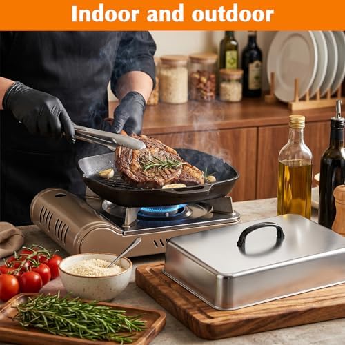 2 Pcs Griddle Dome Stainless Steel Basting Cover Cheese Melting Dome Steaming Cover Lid Commercial Grade 13x11.1x2.6 in Flat Top Grill Accessories for Indoor Outdoor Cooking - Image 5