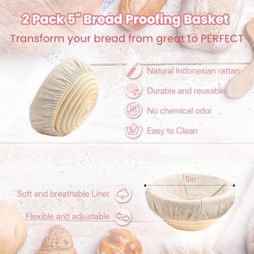 YONILL Mini Double Dutch Oven with Lid for Sourdough Bread Baking (Pink) - Image 5