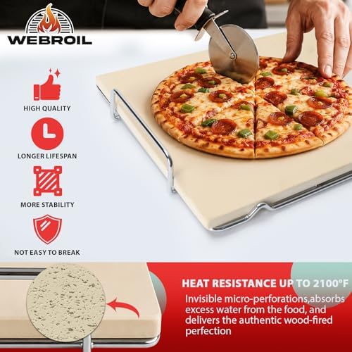 OG900 Pizza Stone with Rack for Ninja Woodfire OG800/OG900 Series XL Grills - Image 4