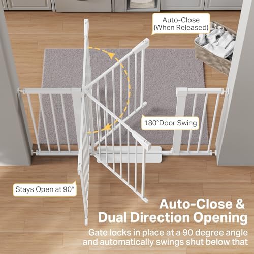 Cumbor 29.7-51.5 in Extra Wide Baby Gate for Stairs, Dog Gate Indoor White - Image 5